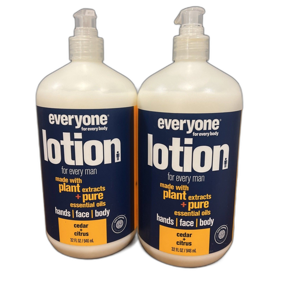 EO Everyone For Every Man 3 In 1 Body Lotion Cedar + Citrus, 32 Fl Oz X2 HTF
